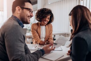 Group of people having meeting and disscusing